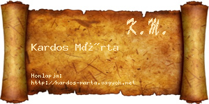 Kardos Márta névjegykártya