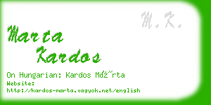 marta kardos business card